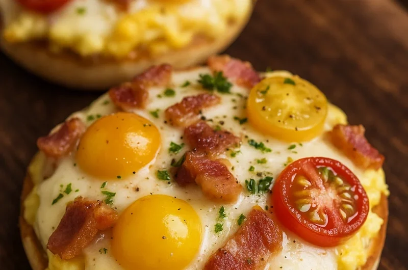 English Muffin Breakfast Pizzas – The Perfect Morning Mashup
