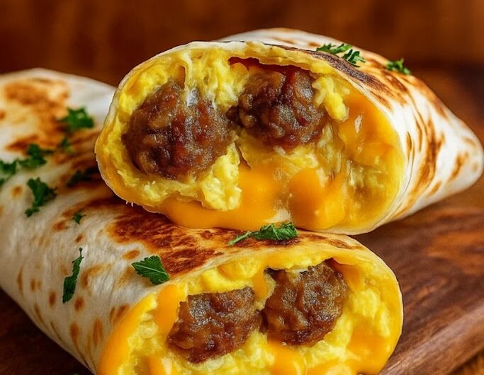 cheesy sausage and Egg wraps